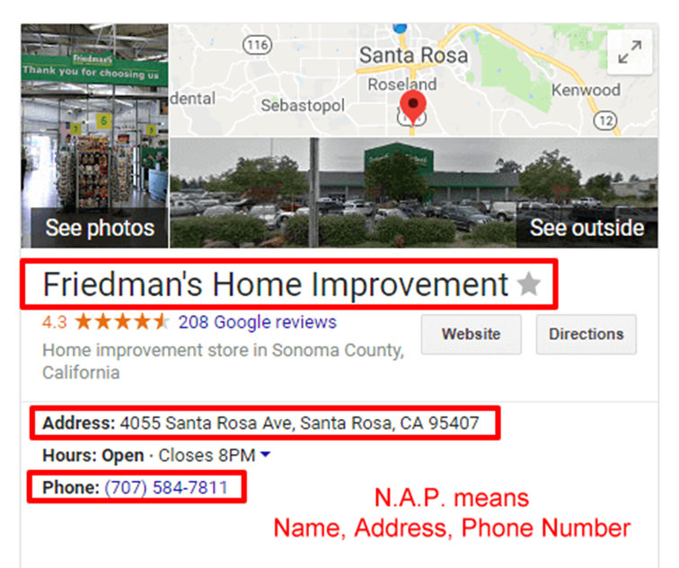 NAP Details - GMB Listing